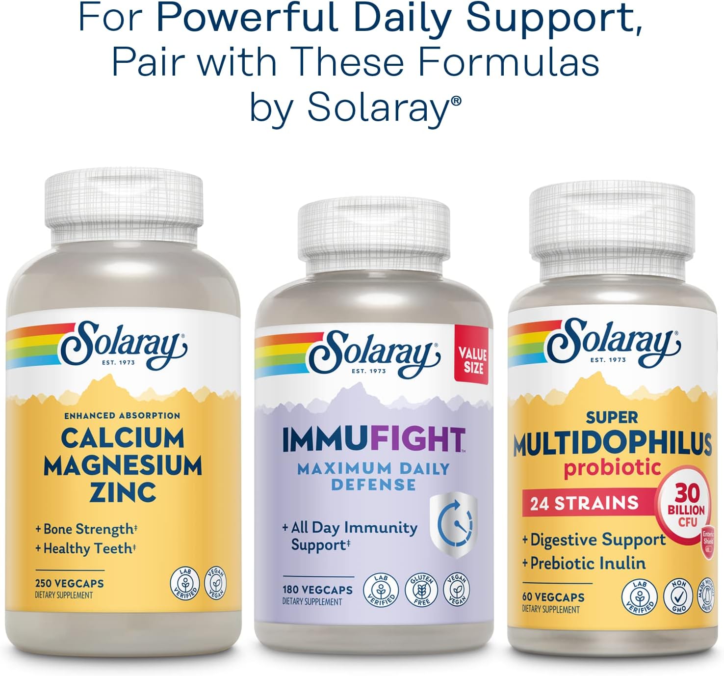 Solaray Once Daily Adult 50+ Multivitamínico Completo para Mujeres y Hombres, 90 Cápsulas Veganas