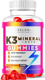 K3 Mineral Keto Gummies (3 Pack) - 180 Gominolas para Dieta Keto con Vinagre de Manzana