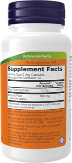 NOW Foods, Raíz de Bardana (Arctium lappa) 430 mg, Suplemento Herbolario, 100 Cápsulas Vegetales
