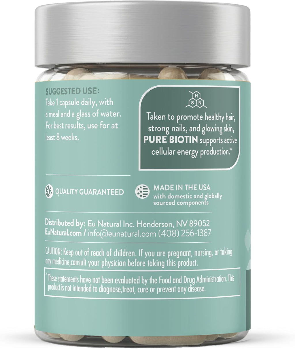 Biotina 5000 mcg - Suplemento para Cabello, Piel y Uñas - 120 Cápsulas Blandas Veganas