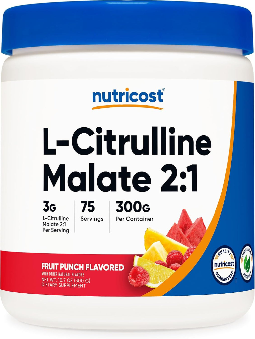 Nutricost L-Citrulina Malato 2:1 (300 g) (Sabor Strawberry Kiwi)