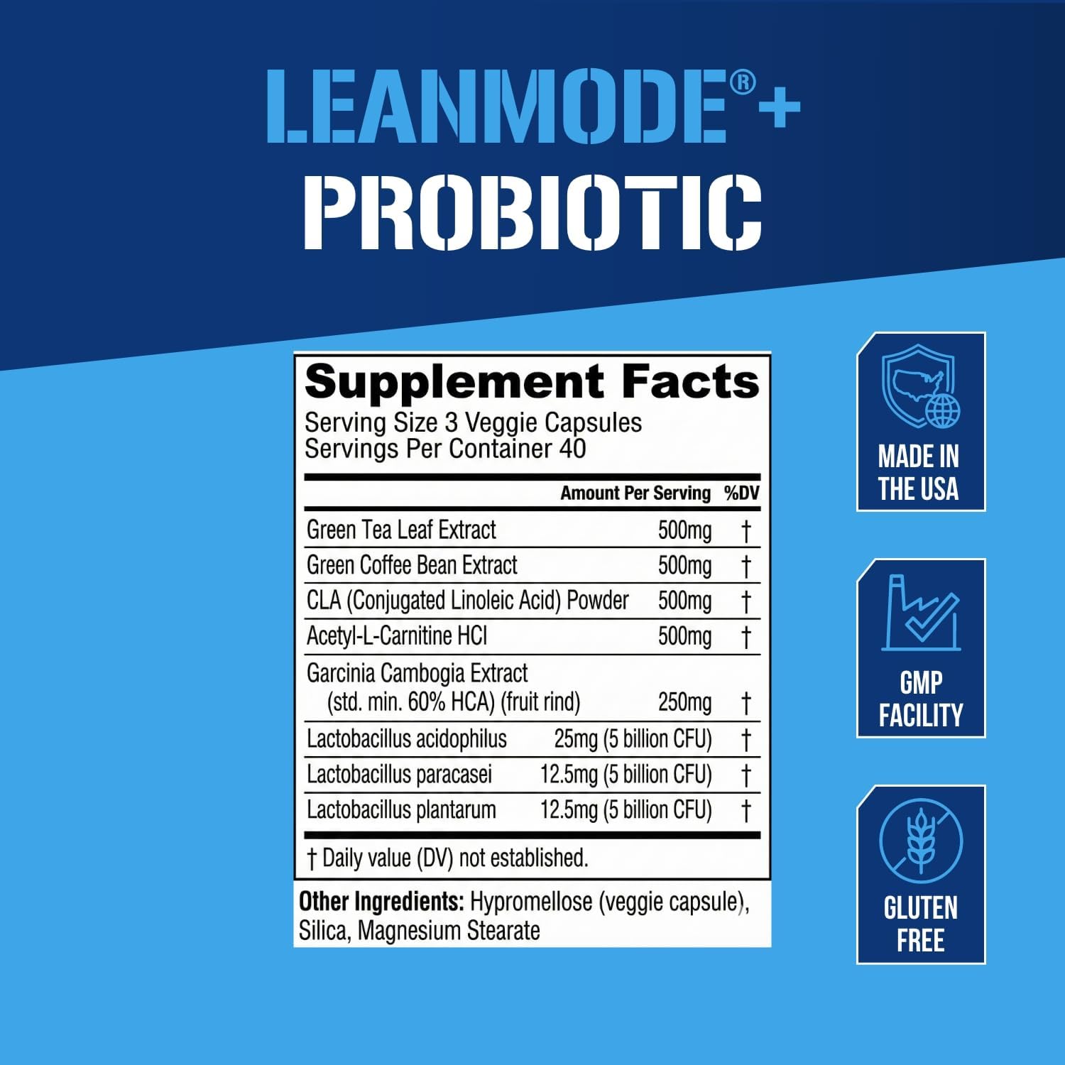 Evlution Nutrition Leanmode + Probiotic - 15 mil millones UFC, 40 cápsulas
