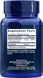 Life Extension Benfotiamina con Tiamina, 100 mg, 120 Cápsulas Vegetales
