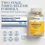 Solaray Vitamina C 1000 mg - Cápsulas de Liberación Prolongada con Rosa Mosqueta y Acerola - Apoyo Inmunitario - Vegano
