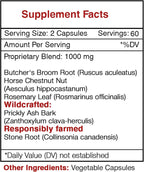 Secrets of the Tribe - Vein Secret, Fórmula de tonificación venosa, Suplemento herbal (120 Cápsulas)