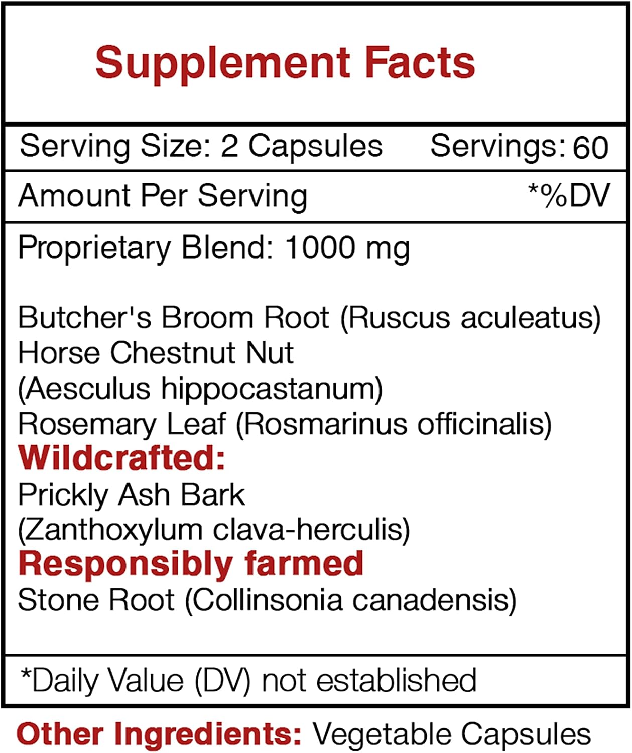 Secrets of the Tribe - Vein Secret, Fórmula de tonificación venosa, Suplemento herbal (120 Cápsulas)