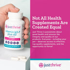 Just Thrive Vitamina K2 MK-7 Más D3 - Suplemento para la Inmunidad, Corazón y Huesos, 60 Cápsulas Vegetales