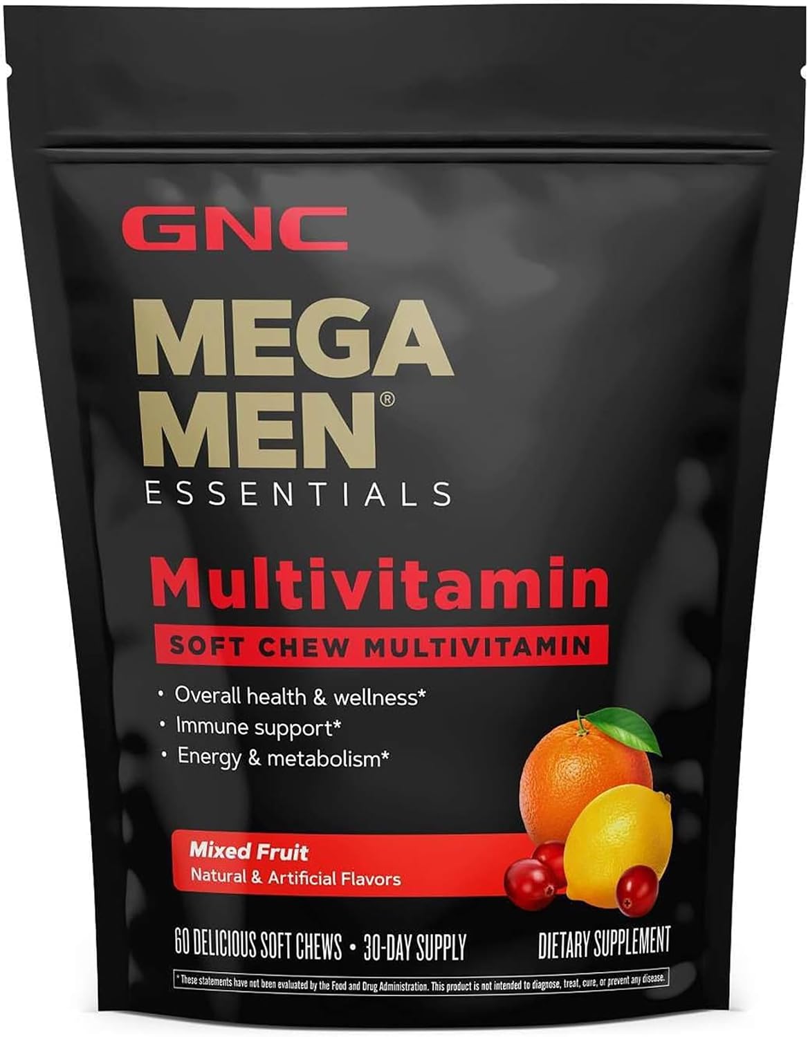 GNC Mega Men Multivitamínico en Gominolas Blandas para Hombres - Sabor Frutas Mixtas - 60 Unidades