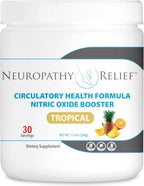 Neuropathy Relief™ Fórmula de Salud Circulatoria - Potenciador de Óxido Nítrico - Sabor Tropical - L-Arginina y L-Citrulina