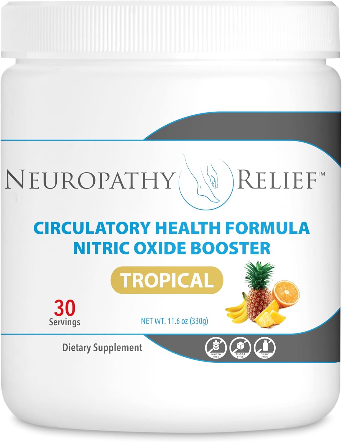 Neuropathy Relief™ Fórmula de Salud Circulatoria - Potenciador de Óxido Nítrico - Sabor Tropical - L-Arginina y L-Citrulina