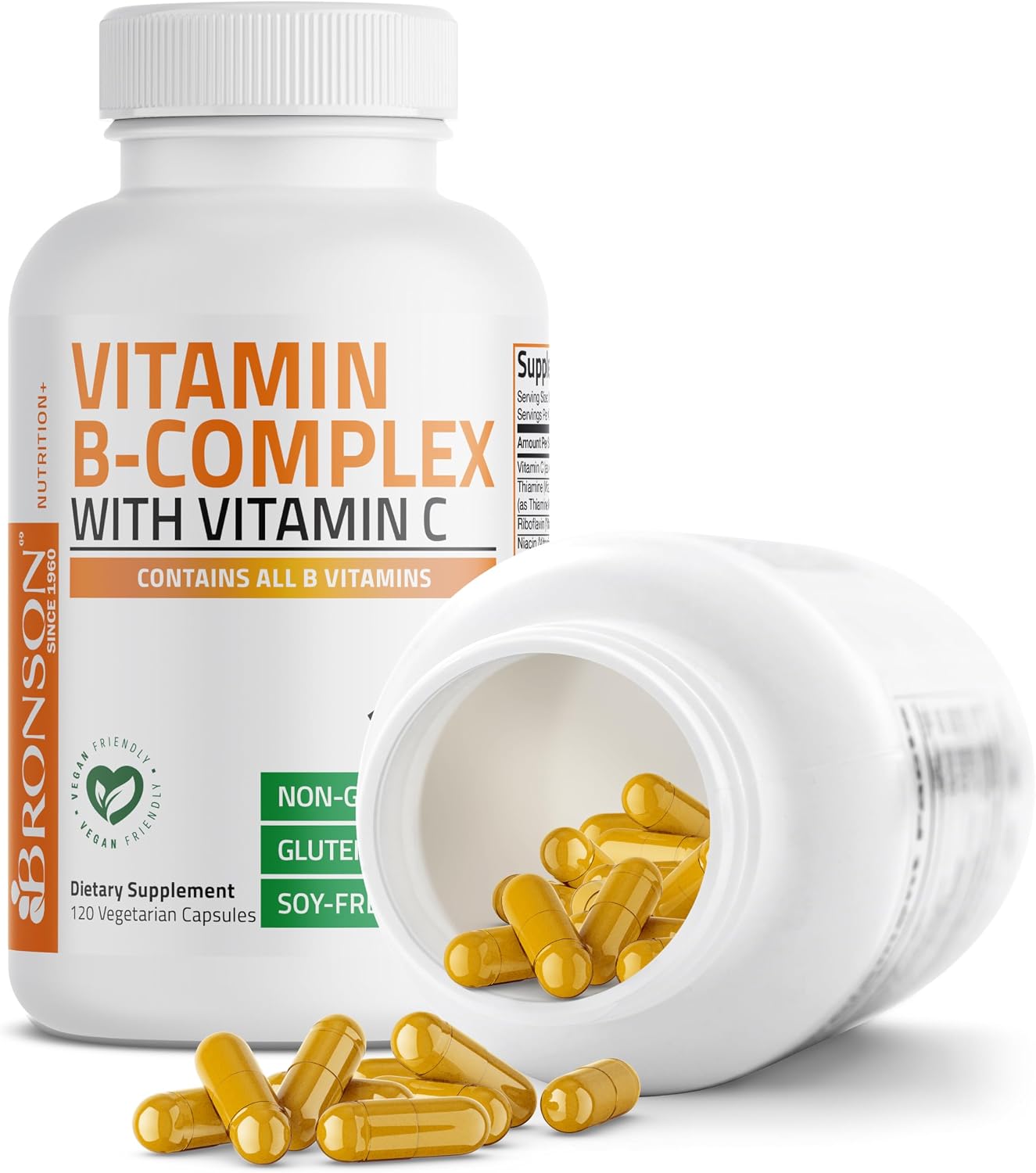 Bronson Complejo B con Vitamina C - 120 Cápsulas Vegetarianas