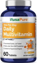 NusaPure Multivitamínico Diario - 60 Comprimidos - Apto para Vegetarianos y Veganos - No OGM