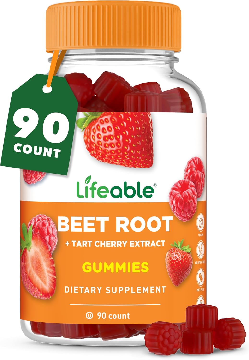 Lifeable Gominolas de Raíz de Remolacha - 500 mg por Ración - 90 Gominolas Vegetarianas