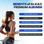 Dr.K&C Premium Albumin Protein Supplement 1000mg, 2 Bottles (120 Tablets Each), Daily Energy & Wellness Support