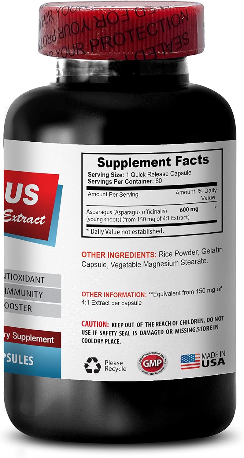 Extracto de Espárrago Joven 600 mg - 2 Botellas de 120 Cápsulas