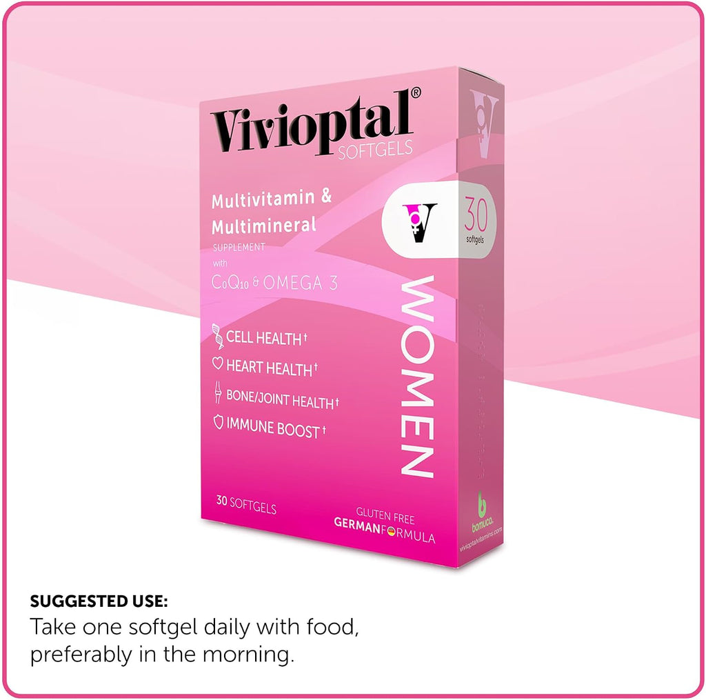 Vivioptal Women - Multivitamínico y Multimineral para Mujeres con CoQ10 y Omega-3 (30 Cápsulas)