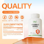 HUJ Vitamina C 500mg, Apoyo Inmunológico y Antioxidante, 60 Cápsulas