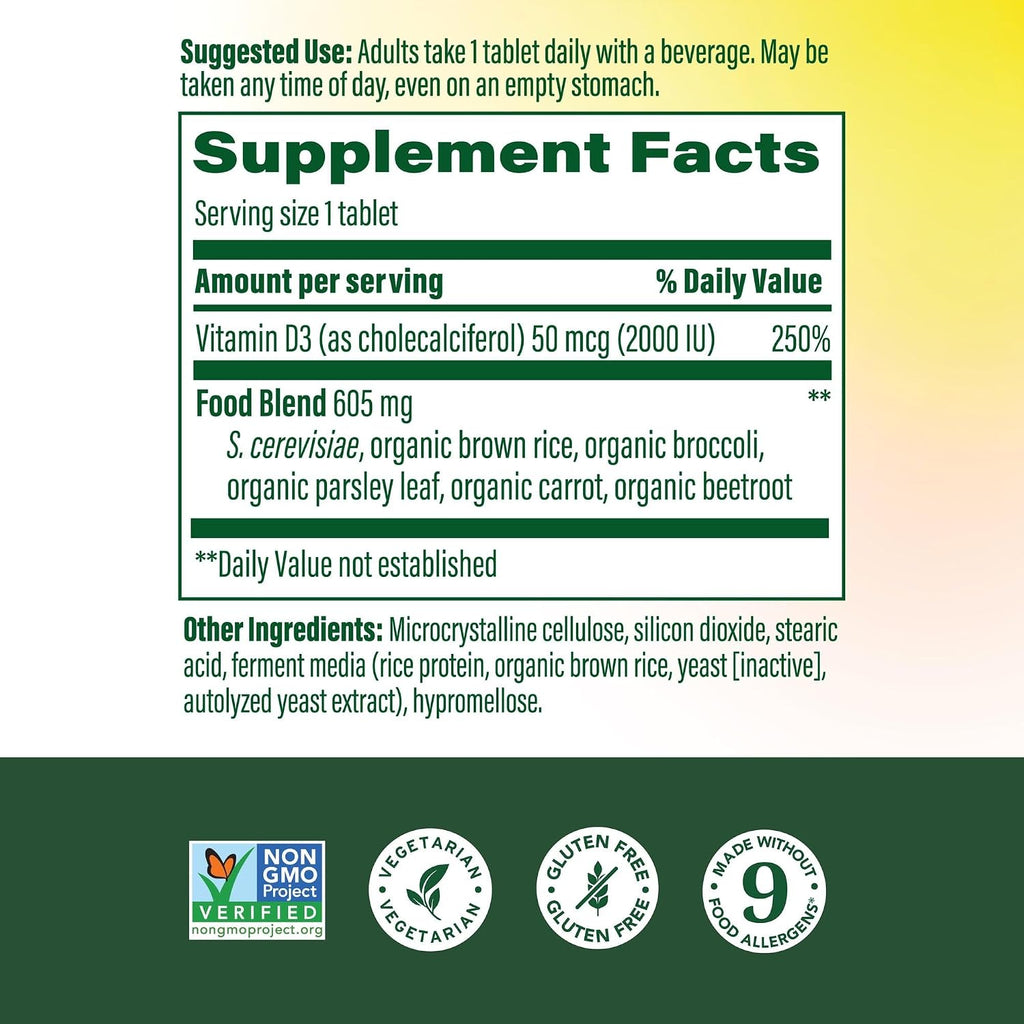 MegaFood Vitamina D3 2000 IU (50 mcg) - 90 Comprimidos