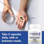 Patient One Multi Essentials Plus | Multivitamínico para Hombres y Mujeres con Vitaminas, Minerales y Botánicos | 60 Cápsulas