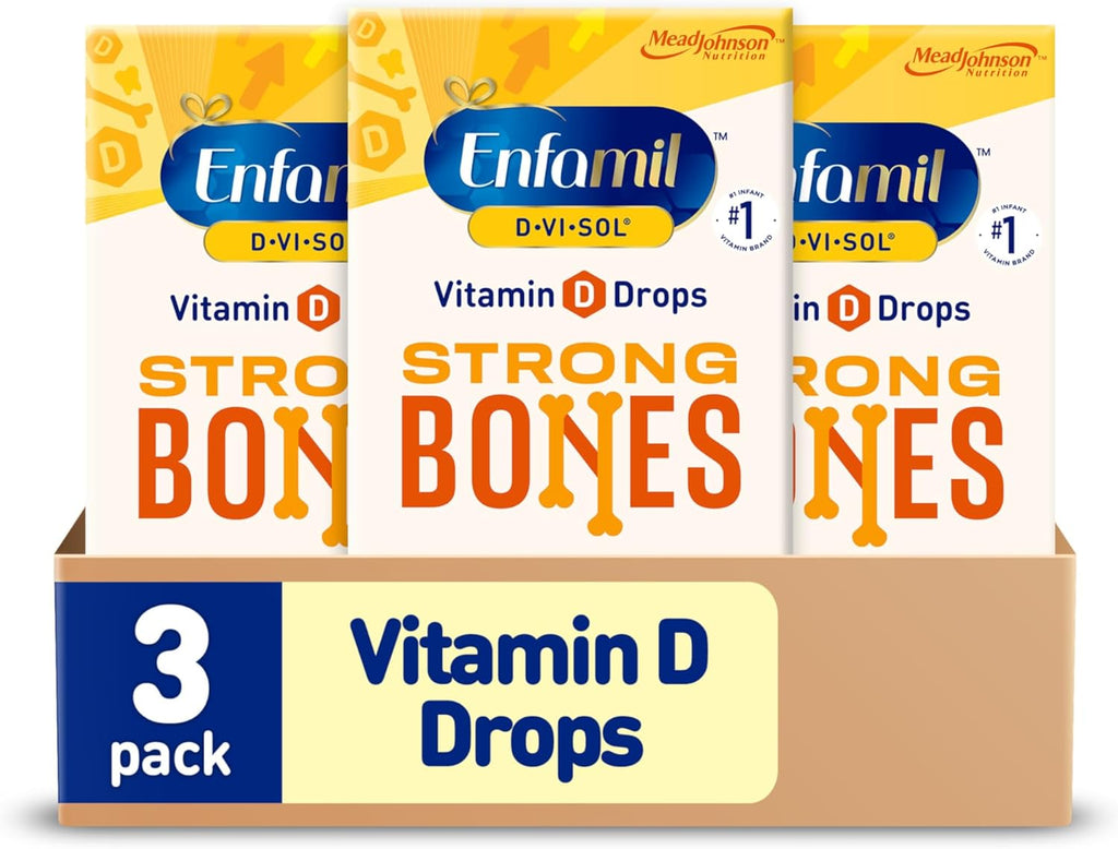 Enfamil Vitamina D-Vi-Sol Gotas de Vitamina D para Bebés, 50 mL, Pack de 3