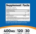 Nutricost Fosfatidilserina 400 mg, 120 Cápsulas - Sin Soja, 30 Dosis, Vegetariano, Sin OGM, Sin Gluten
