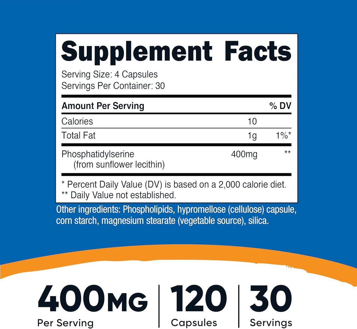 Nutricost Fosfatidilserina 400 mg, 120 – Sin OGM: elaborado con ingredientes no modificados genéticamente. – Image 2