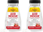 Country Life Acid Rescue Comprimidos Masticables - Alivio Rápido de la Acidez, 400mg Calcio y Magnesio, Vegano, Sin Gluten, 8 Envases (112 tabletas)
