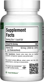 Maxi Health Vitamina D3 2000 UI - 180 Comprimidos