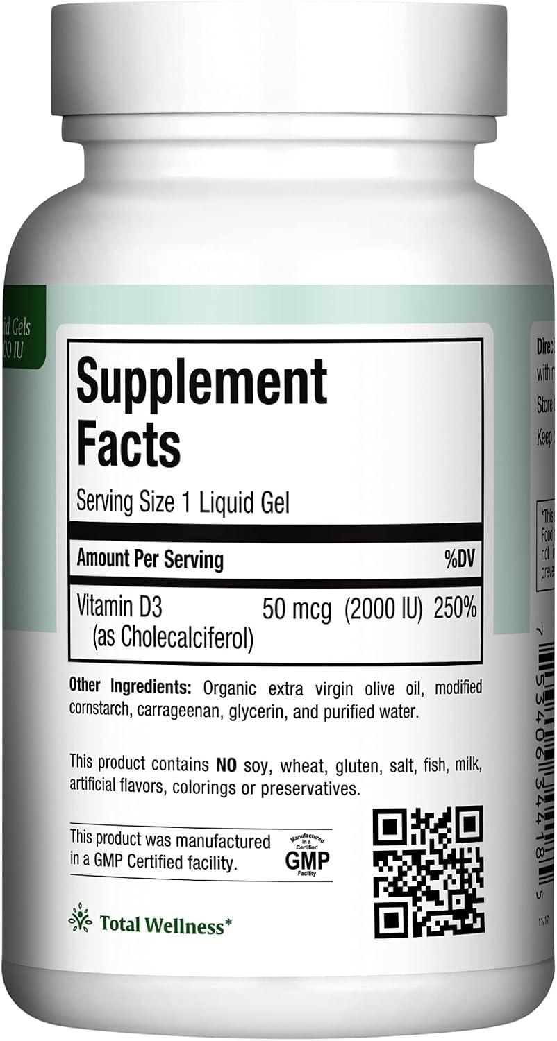 Maxi Health Vitamina D3 2000 UI - 180 Comprimidos