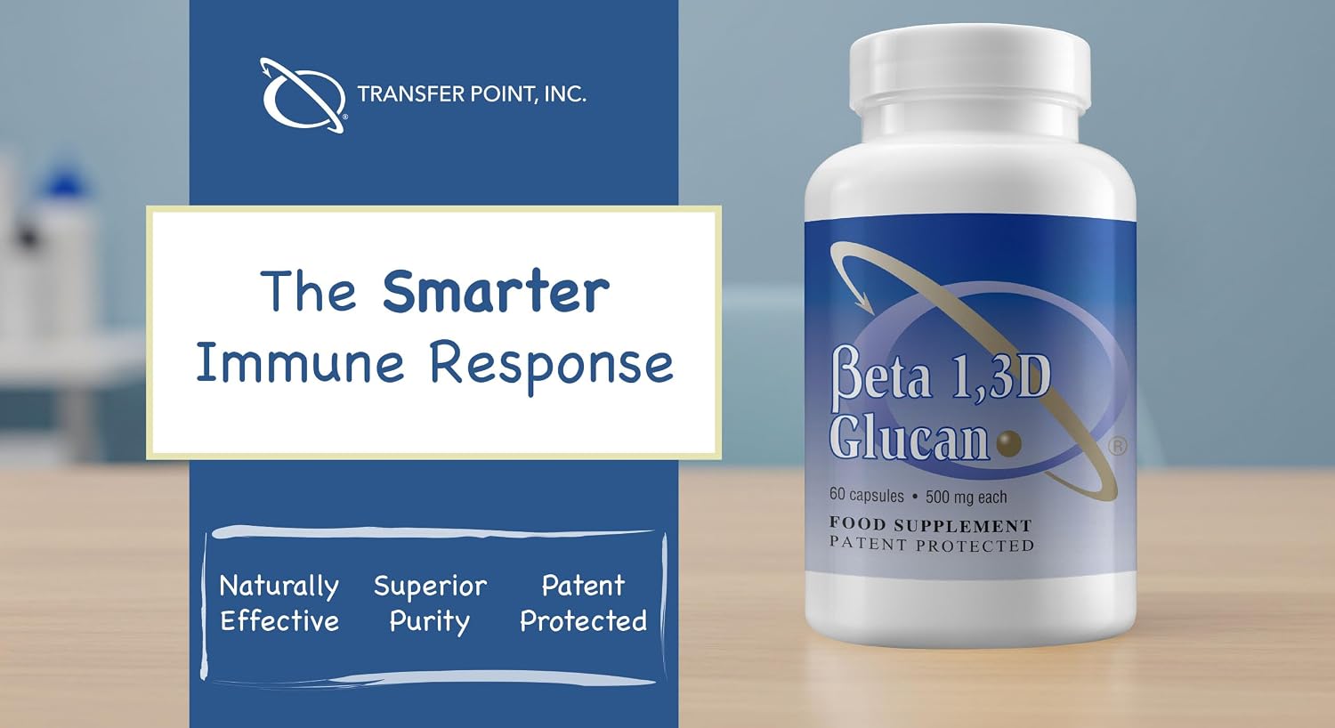 Transfer Point Beta 1,3D Glucano 500 mg, 60 Cápsulas