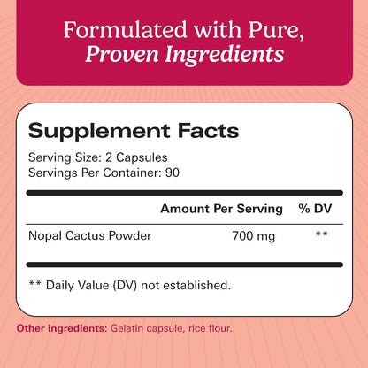 Santo Remedio Nopal, 700 mg, 180 Cápsulas (90 Raciones) - Suplemento Alimenticio de Higo Chumbo – Image 2