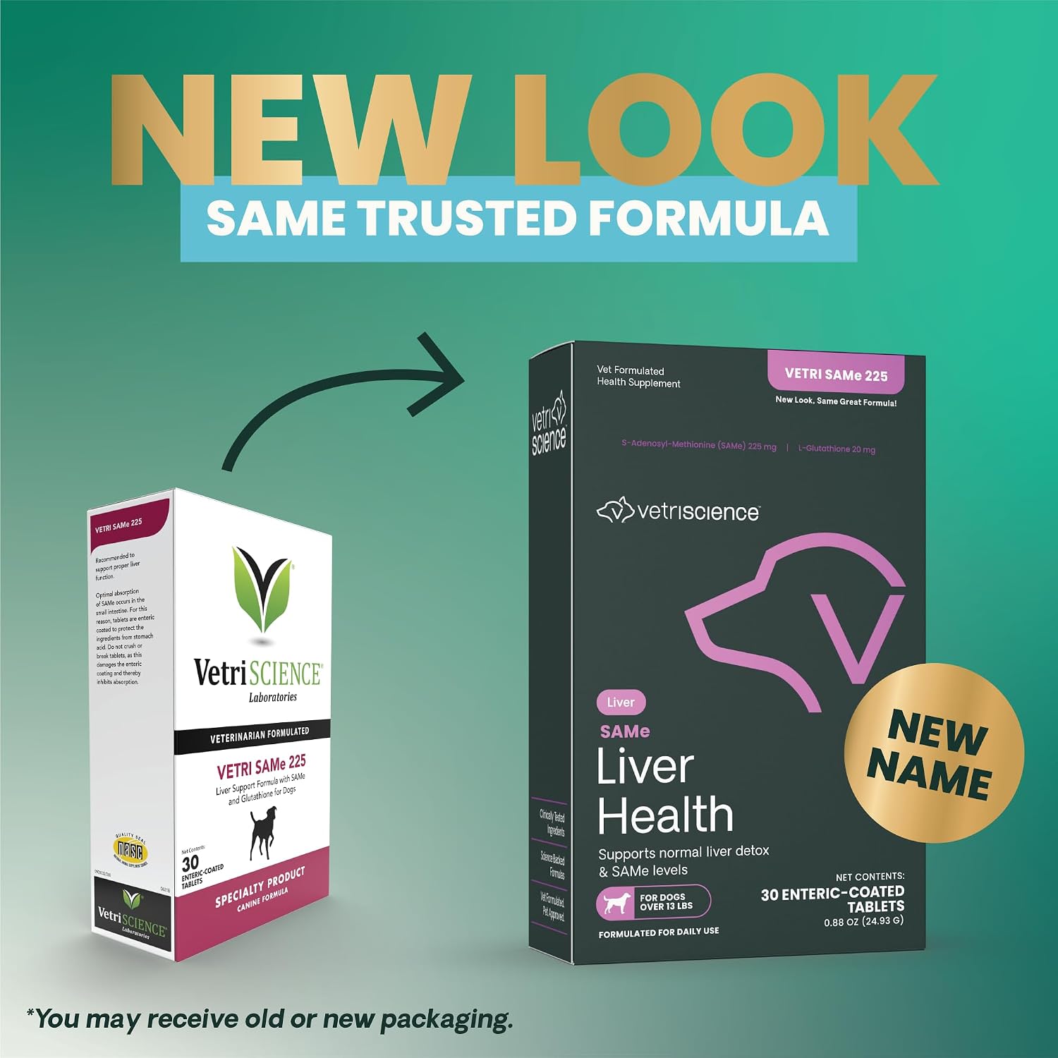 VetriScience SAMe Liver Health Tablets 225 mg – Suplemento Hepático para Perros Medianos y Grandes (30 comprimidos)