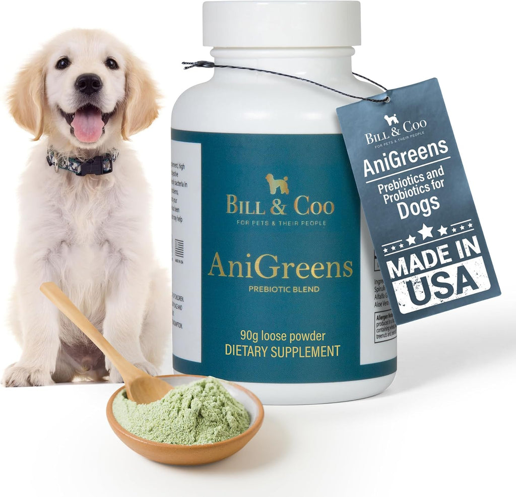 BILL & COO Anigreens Probióticos para Perros y Gatos en Polvo, 90g