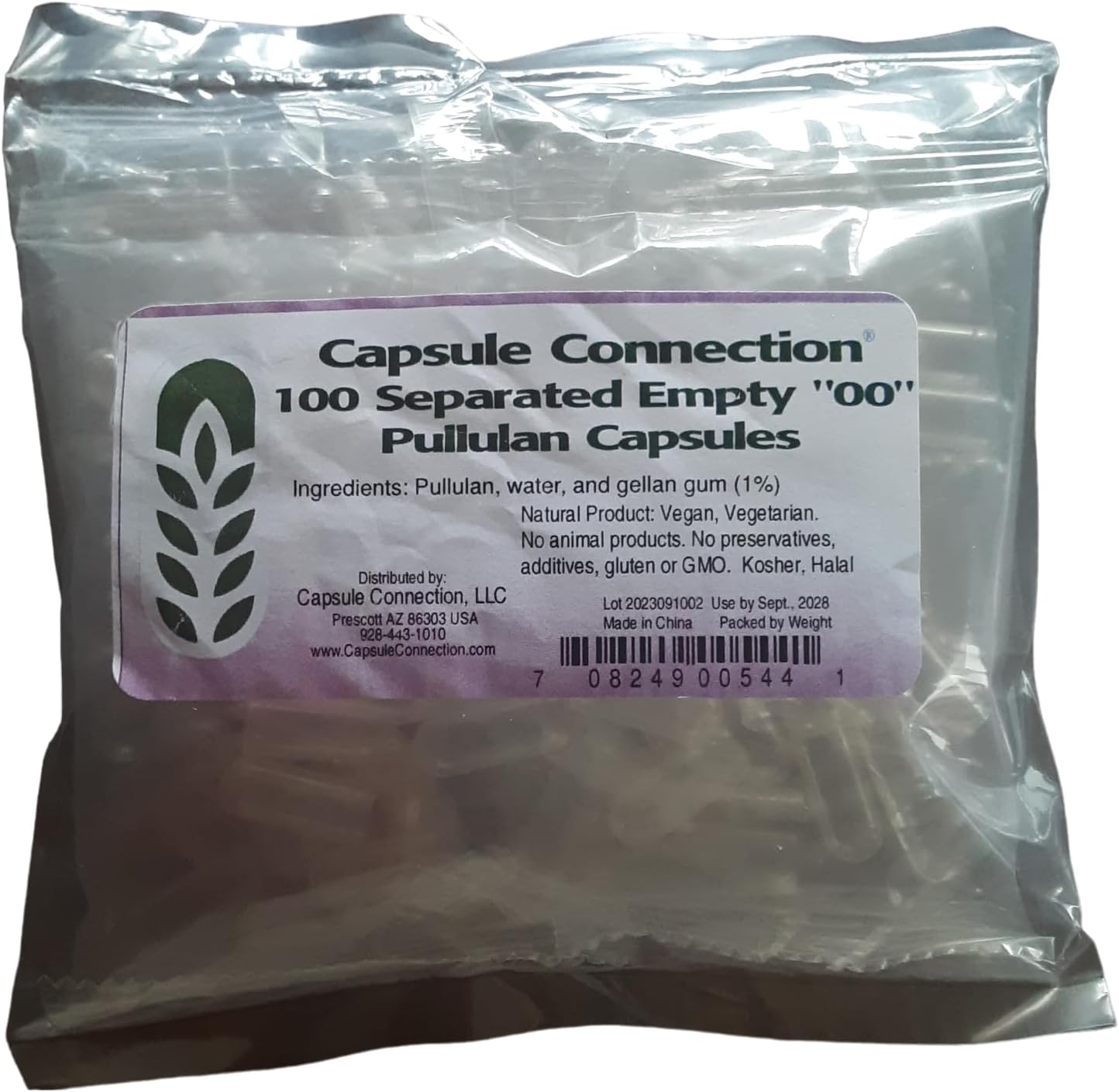 Capsule Connection Cápsulas Vacías de Pullulan Separadas, Tamaño 00, Veganas y Vegetarianas (500 uds.)