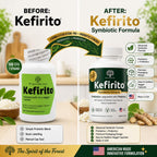 Kefirito Daily Symbiotic Formula – Suplemento Simbiótico Diario con Probióticos y Prebióticos, 60 Cápsulas