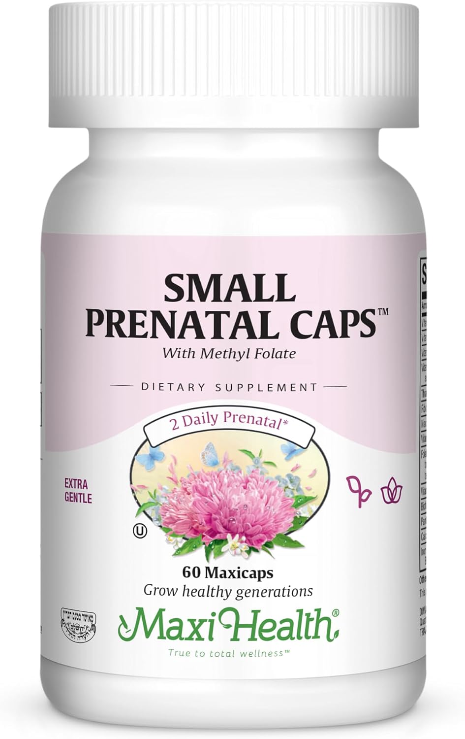 Maxi Health Vitaminas Prenatales con Metilfolato - 60 Cápsulas