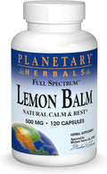 Planetary Herbals Melisa (Lemon Balm) Full Spectrum 500 mg, 120 Capsules - Support for Calmness and Natural Rest