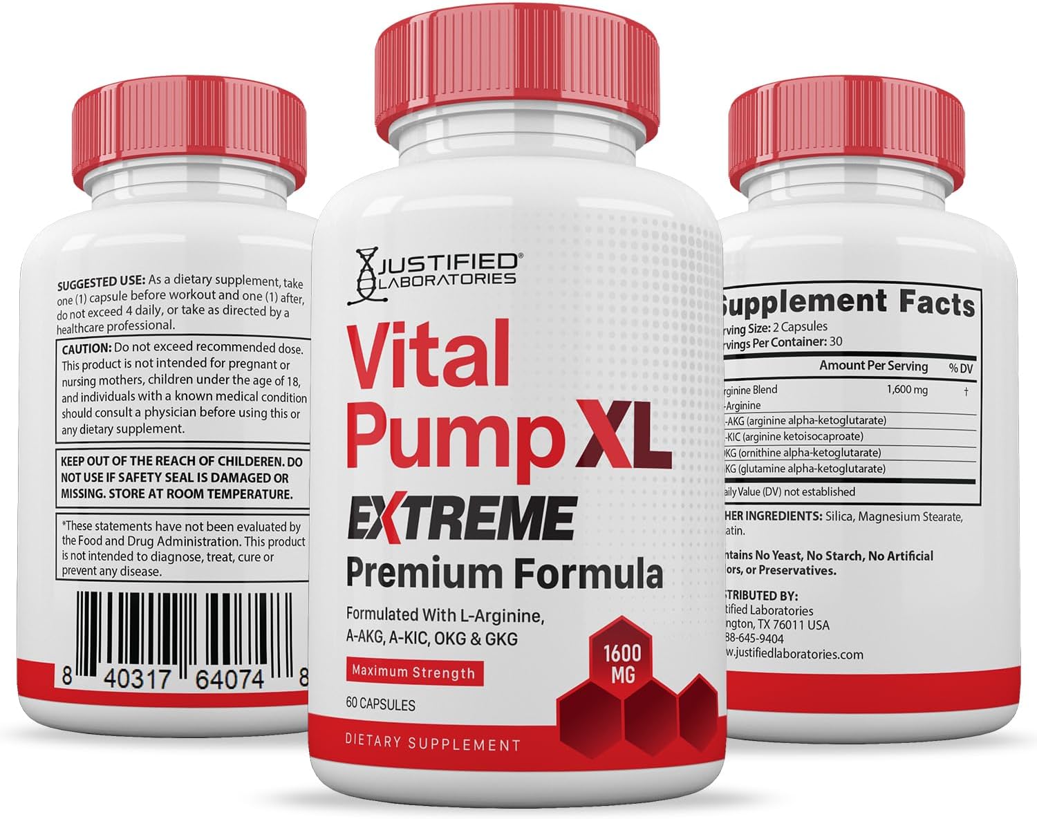 Vital Pump XL Extreme 1600MG - 120 Cápsulas (2 Envases)
