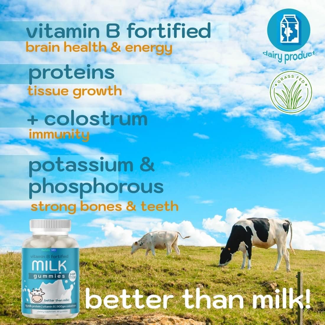 Gominolas de Calostro con Complejo de Vitamina B - Holistic MD - 60 uds