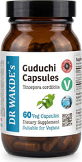 Cápsulas de Guduchi del DR WAKDE (Tinospora cordifolia, 60 cápsulas vegetales, suplemento a base de plantas, hierba ayurvédica, totalmente natural, vegano)