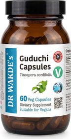 Cápsulas de Guduchi del DR WAKDE (Tinospora cordifolia, 60 cápsulas vegetales, suplemento a base de plantas, hierba ayurvédica, totalmente natural, vegano)