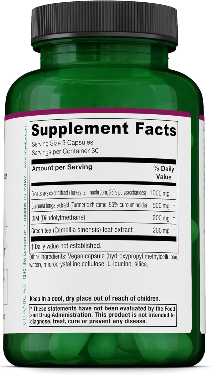 Vitanica CCDG Blend - Suplemento de Apoyo Inmunológico con Té Verde y Cúrcuma - 90 Cápsulas Veganas