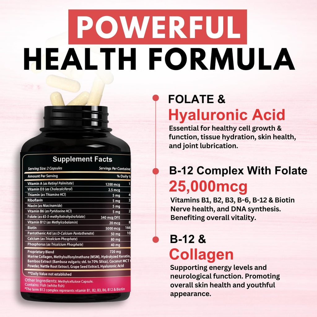 VITBOOST B12 Metilcobalamina 25000 mcg Complejo B con Colágeno y Hialurónico - Pack de 2
