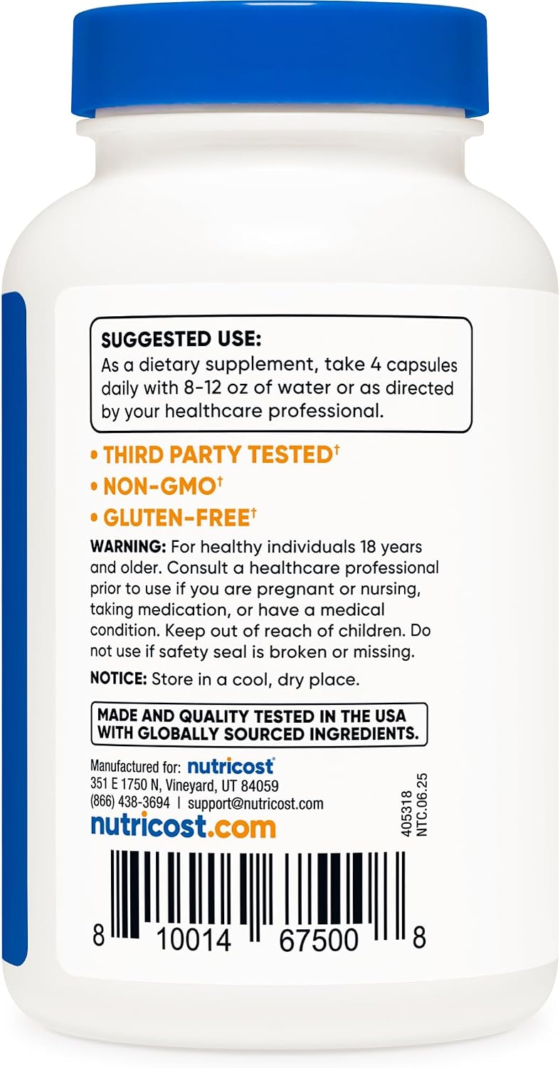 Nutricost L-Leucina 2,000 mg, 120 Cápsulas Vegetarianas