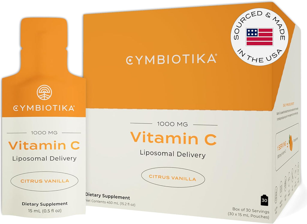 Cymbiotika Vitamina C Liposomal - 30 Sobres Individuales, Sabor Cítrico Vainilla