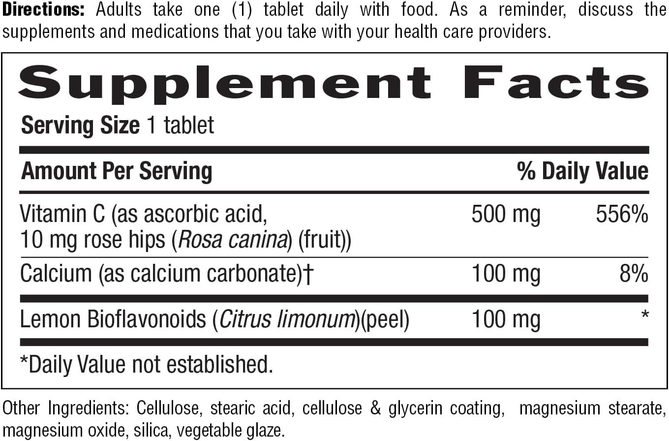 Country Life Vitamina C Tamponada con Bioflavonoides, 500 mg, 250 comprimidos