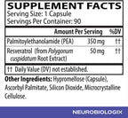 Neurobiologix PEA Soothe Support – Fórmula de PEA y Resveratrol para el Bienestar Nervioso y Muscular, 90 Cápsulas