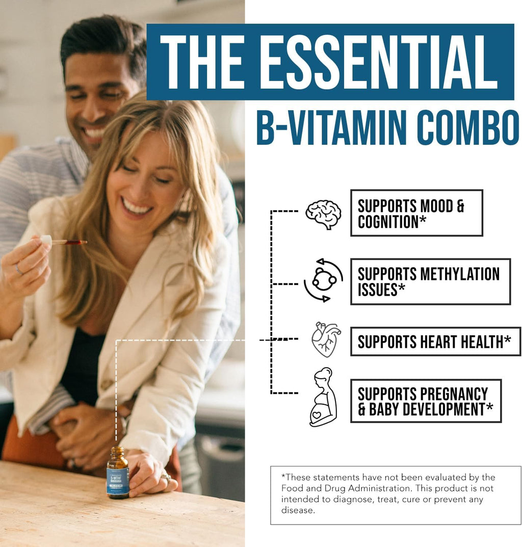 L-Methylfolate 15 mg plus Methyl B12 Cofactor - Líquido sublingual de alta potencia - Sabor a bayas orgánico