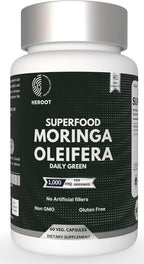 Cápsulas de Moringa Orgánica | Suplemento de Hojas de Moringa Verde para Energía, Metabolismo y Apoyo Inmunológico – 120 Cápsulas, Superalimento Natural