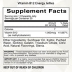 Bariatric Eating Journey 1.000 mcg Vitamina B12 Jelly Energy Sin Azúcar Sabor Punch de Frutas (30 unidades)